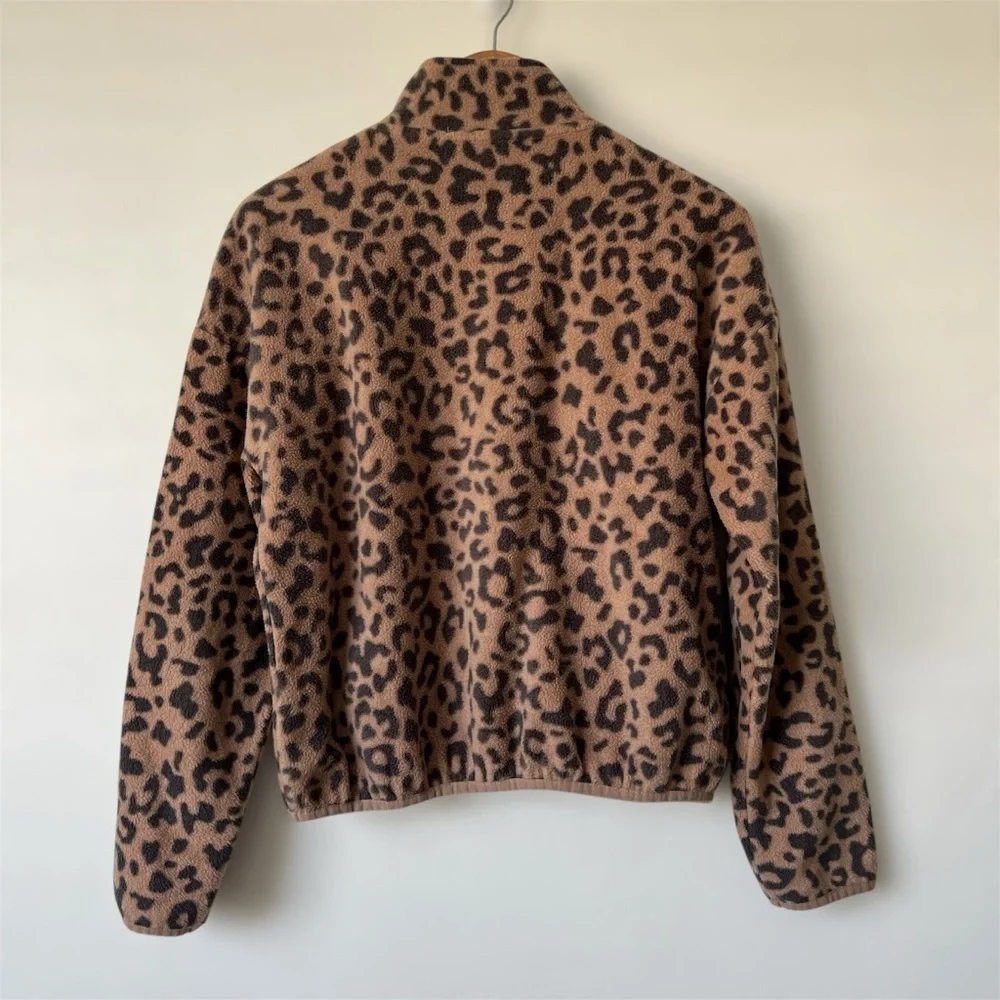 Hippie Rose Brown and Black Fleece Top Medium